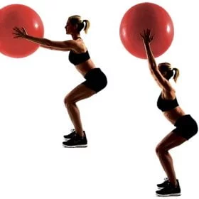 Overhead ball squat