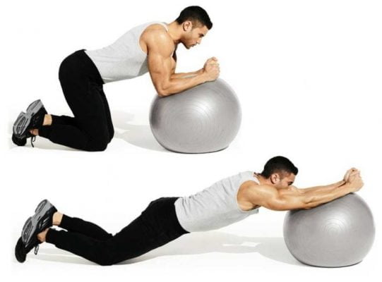 Stability ball roll out